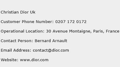 christian dior customer service number